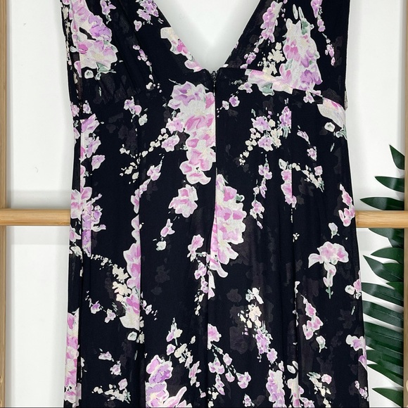 SOLD Reformation Black Pink Floral Adularia Dress - Picture 11 of 14